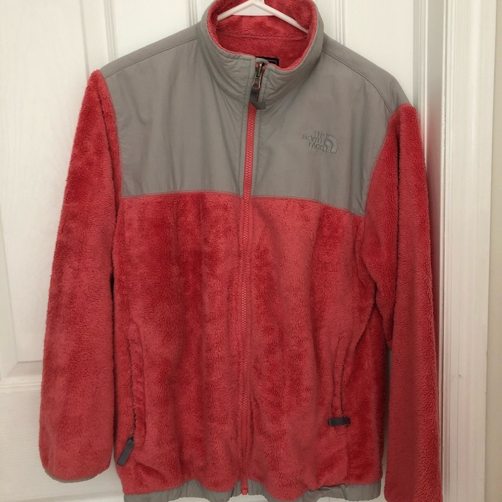 Red Orange Fuzzy North Face